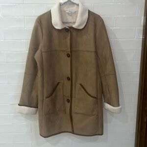 Orvis Faux Shearling Coat Sz Large